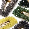 Colorful crystal hair clips are fashionable and versatile women's headwear accessories Application Scenario